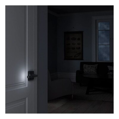 Kwikset Halifax LED Motion Activated Passage Lever, Black Matte